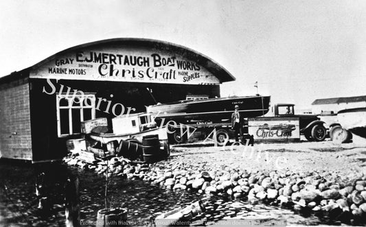 Vintage Chris Craft Boat First Chris Craft Dealership E.J. Mertaugh Boat Works