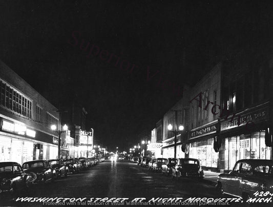 Front St. at Night Marquette, MI