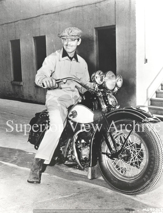 Clark Gable On A 1940 Harley Davidson Motorcycle Vintage Harley Davidson