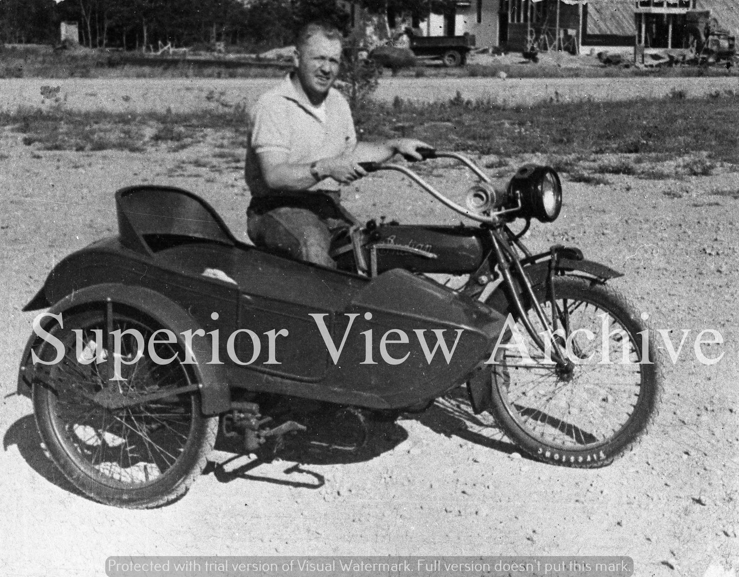 Old Time Indian Motorcycle Photo Indian with Side Car