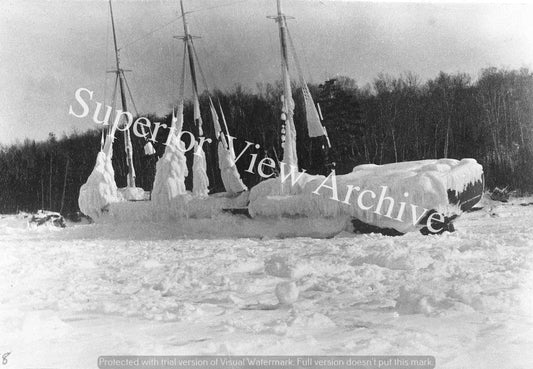 Lake Superior Shipwreck Wooden Schooner Plymouth Covered In Ice Photo