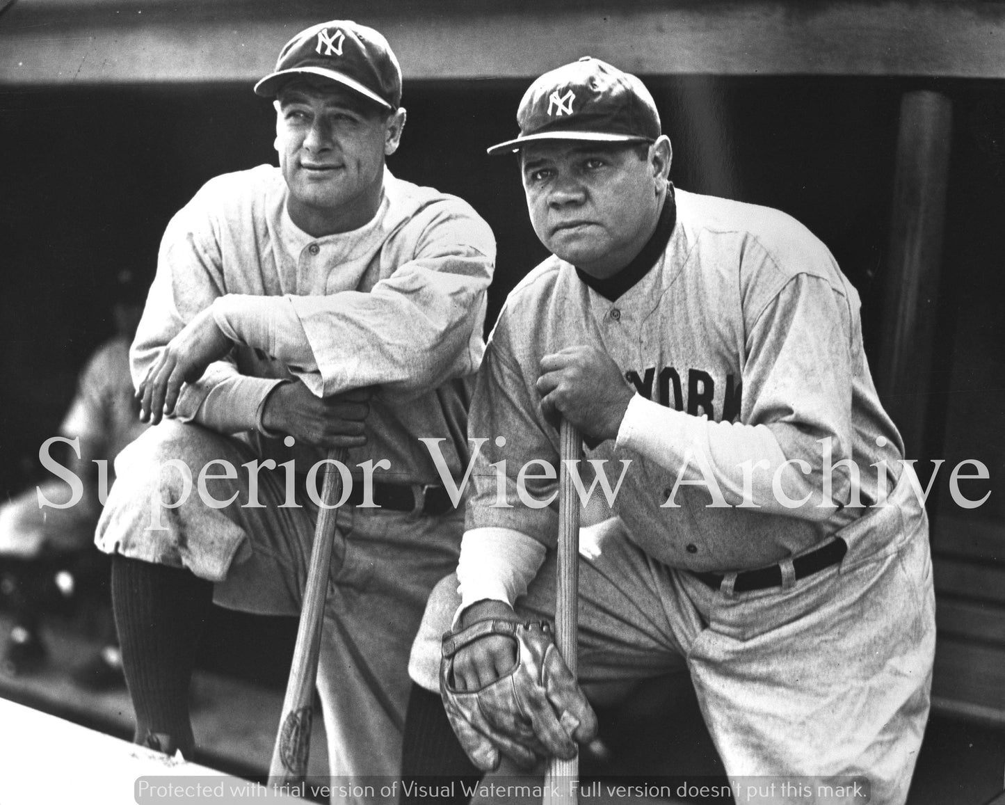 New York Yankees Baseball Lou Gehrig & Babe Ruth Best Image of Gehrig & Ruth