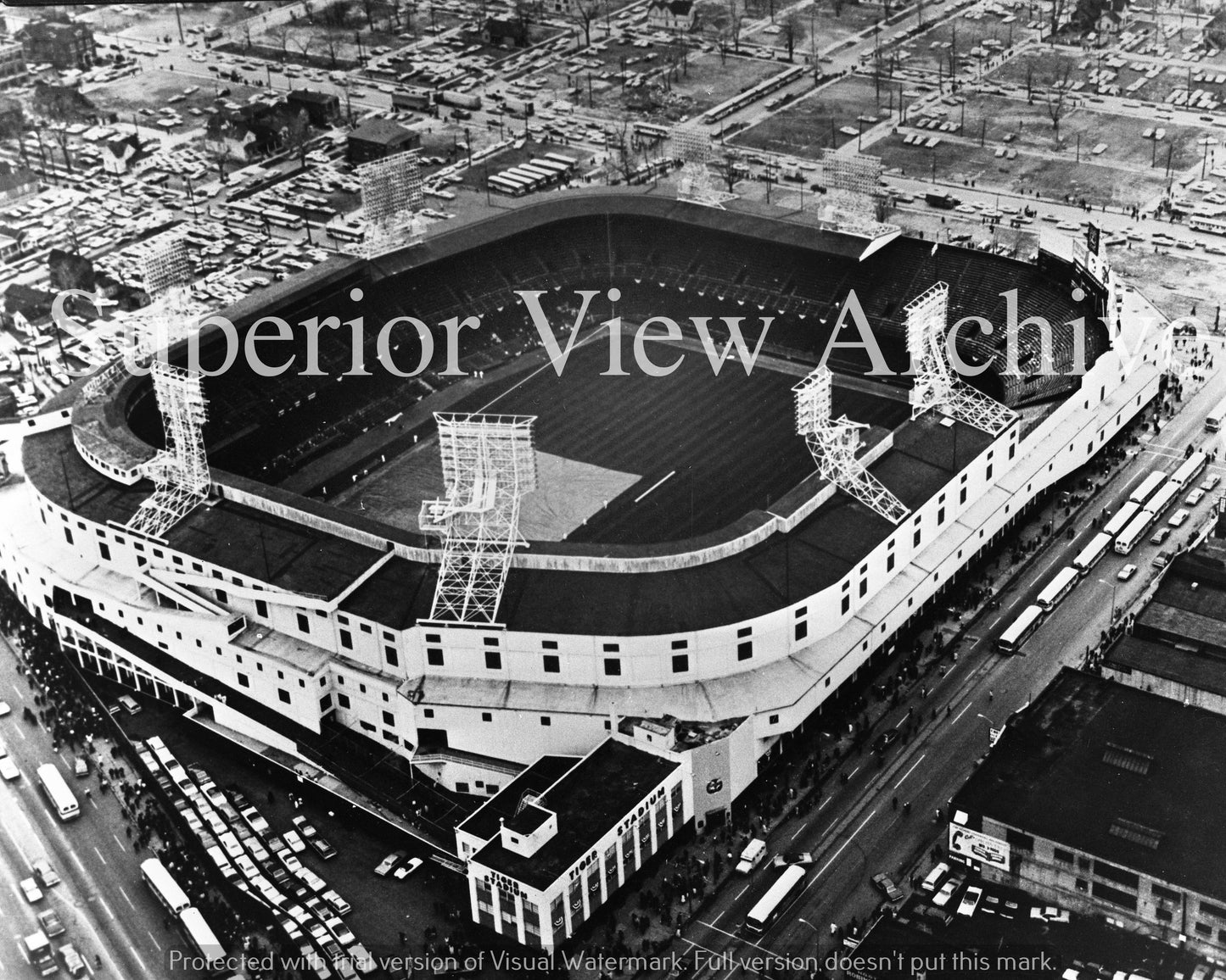 Tiger Stadium From The Air Michigan & Trumball Old Home of The Detroit Tigers