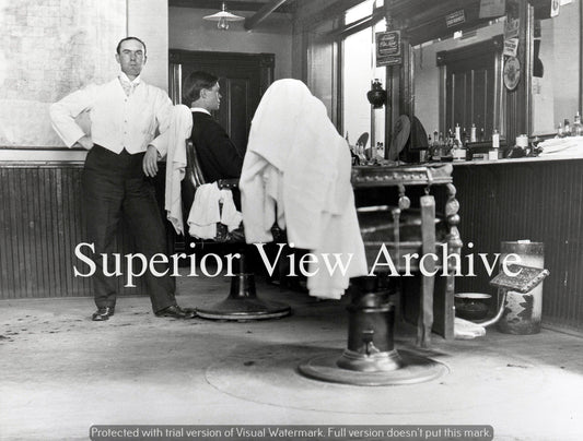 Vintage Barber Shop Well Dressed Barber Old Time Barber Chairs Shaving Strap