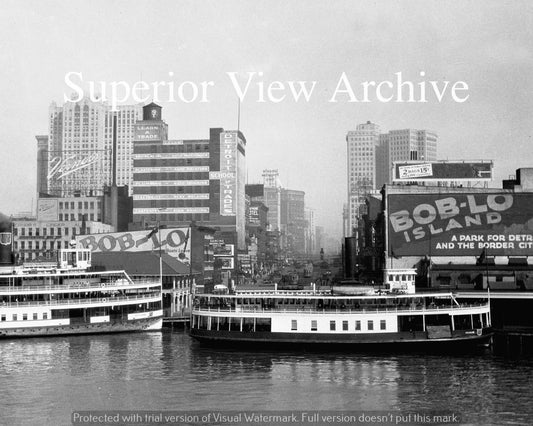 Bob-Lo Boat Dock Vernors Plant Woodward Ave. Detroit MI River Front 1920