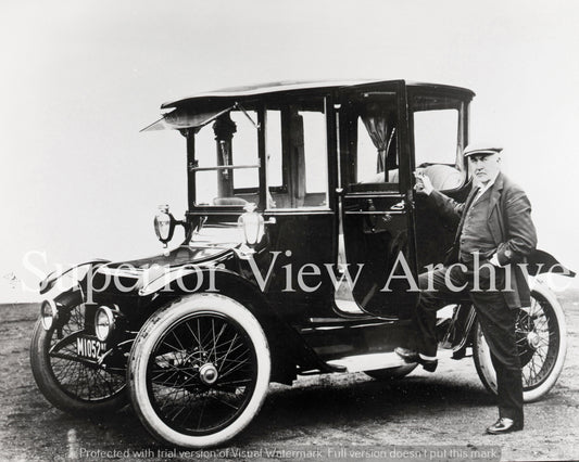 Thomas Edison And His Electric Car Tom Edison Standing With Electric Auto 1912