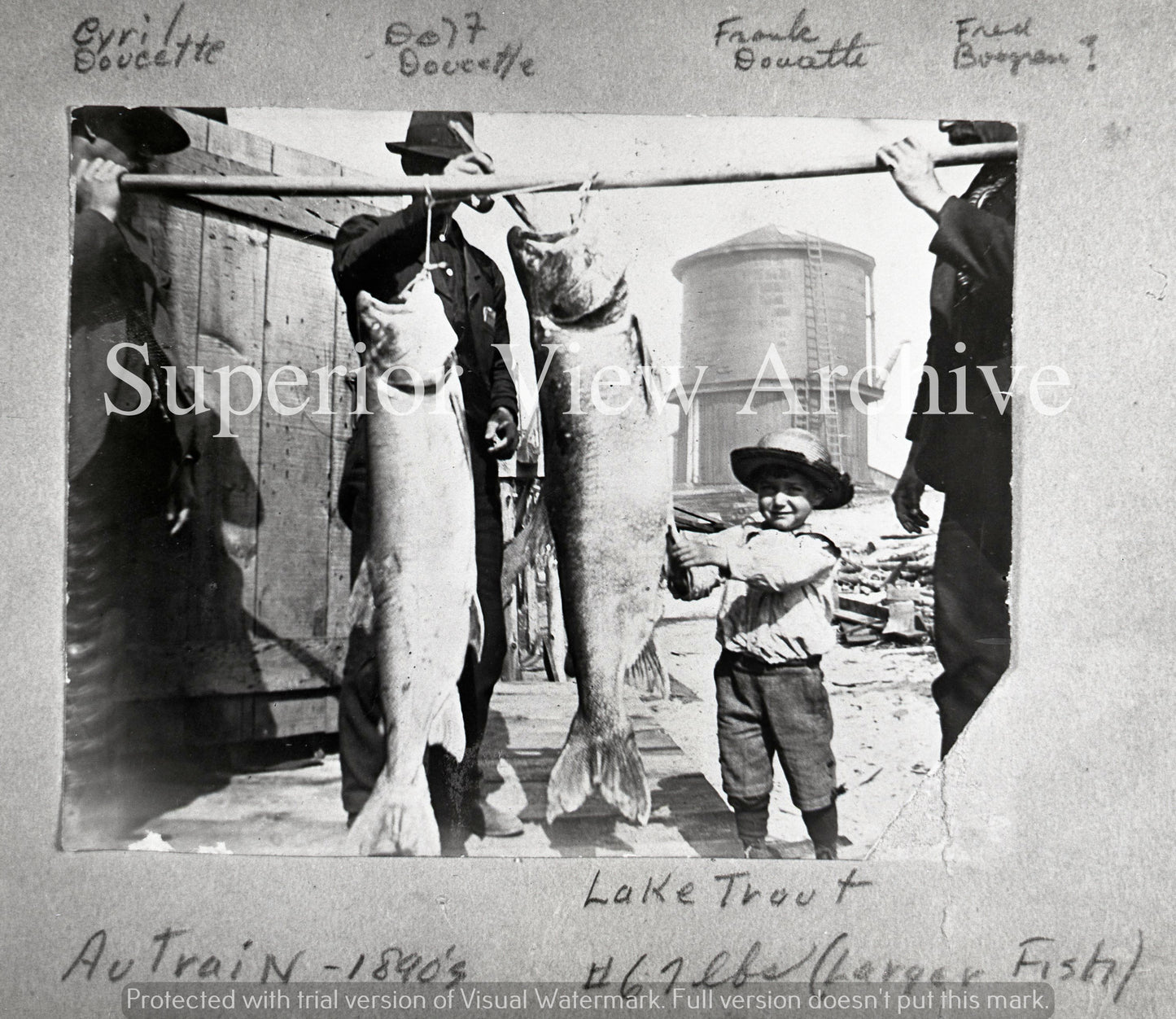 Old Time Fishing Record 65 # Lake Trout Caught on Lake Superior AuTrain MI