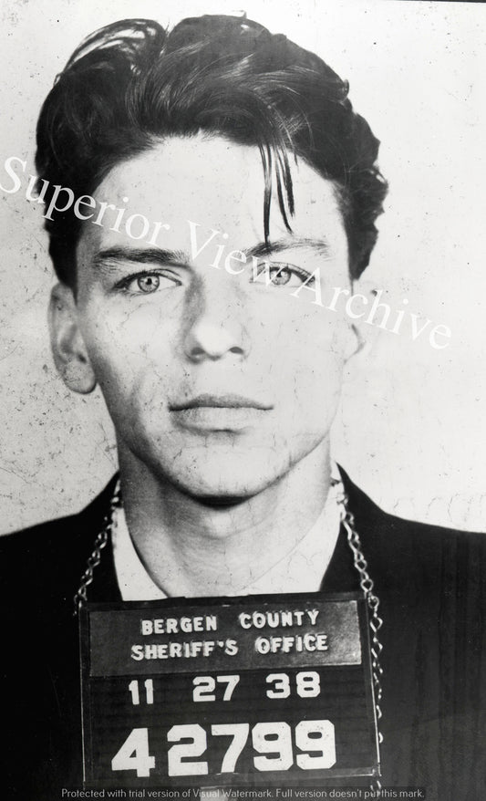 Frank Sinatra Busted For Seduction Famous Frank Sinatra Mug Shot 1939 CLASSIC