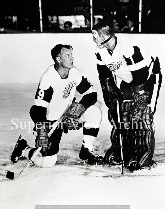 Detroit Red Wings Hockey Players Gordie Howe and Terry Sawchuk