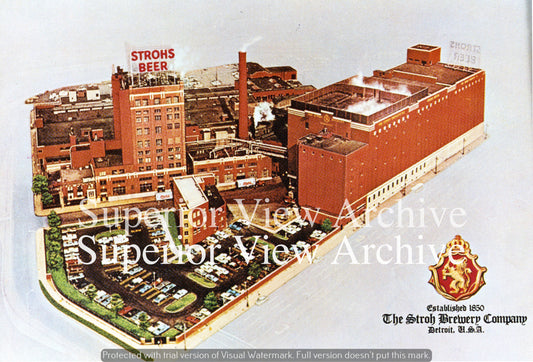 The Stroh Brewing Co. Detroit MI Color Aerial View of the Strohs Beer Plant