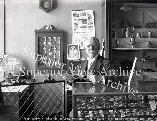 Vintage Jewelry Store Antique Jeweler Display Watches From Glass Negative