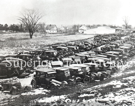 Old Time Junk Yard Vintage Automobile Junk Yard Rows Of Old Cars Lansing MI 1930