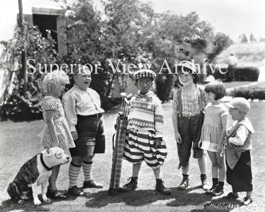 Golfing Little Rascals Our Gang Golf Farina With Vintage Golf Clubs Dog Pete