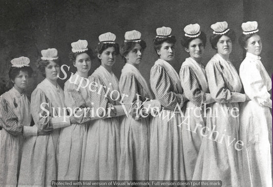 Old Time Nurses Vintage Nursing Nurse Old Uniforms Hats Nurse Conga Line