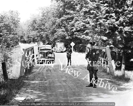 Michigan State Police Road Block 1930's Old Time Police Uniforms Guns Drawn