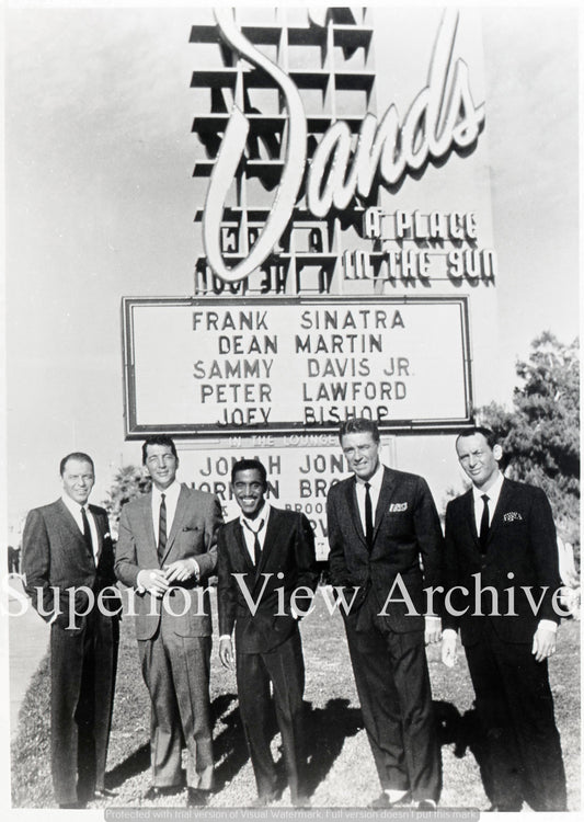 The Rat Pack Classic Las Vegas Sign Photo Rat Pack In Front of Sands Hotel Sign
