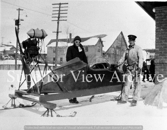Old Time Snowmobile 1930's Propeller Ski Sled