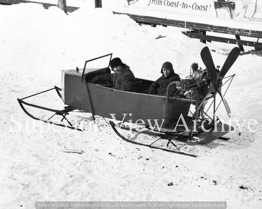 First Snowmobile Michigan State Police Negaunee Post 1920 Propeller Driven
