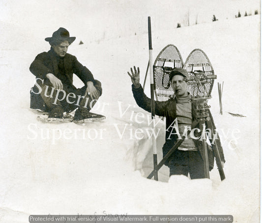 Vintage Survey Transit Antique Surveying With Snowshoes Four Feet of Snow