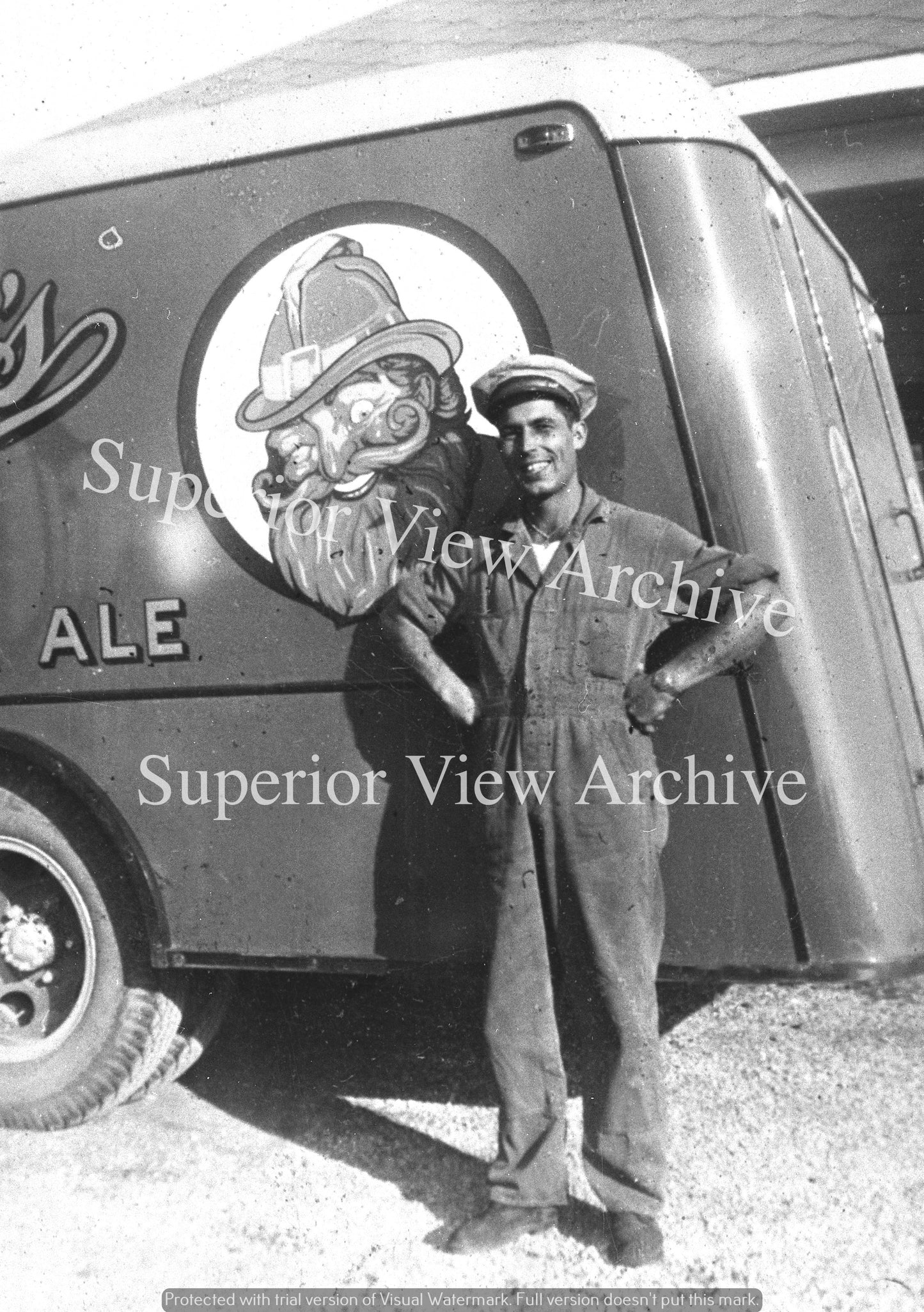 Vernors Ginger Ale Delivery Truck Driver Standing By Truck Vernors Gnome 1940