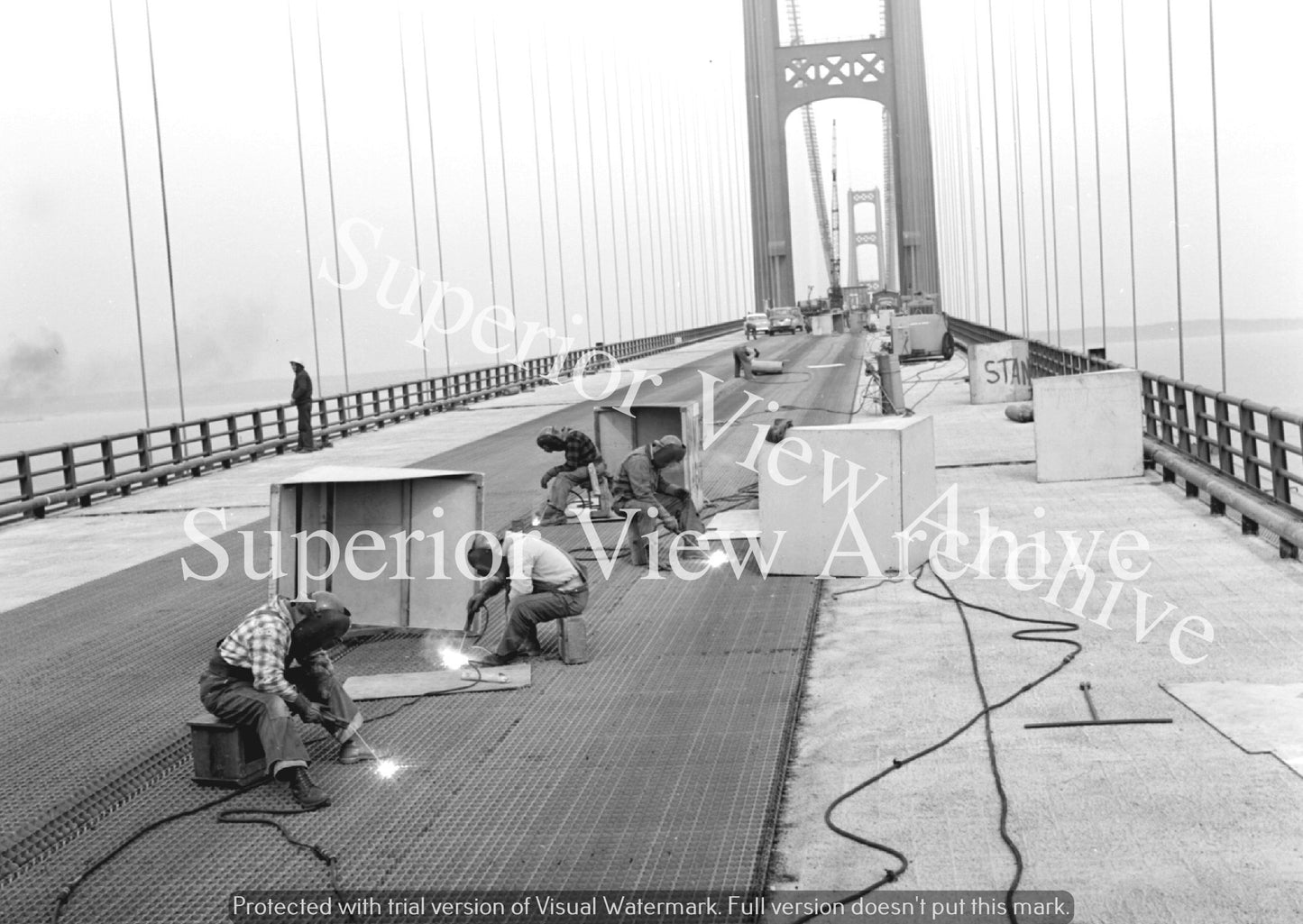 Welders Mackinac Bridge Welding Crew American Bridge Welders Helmet Masks 1956