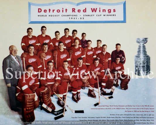 Detroit Red Wings Team Photo Color 1951-52