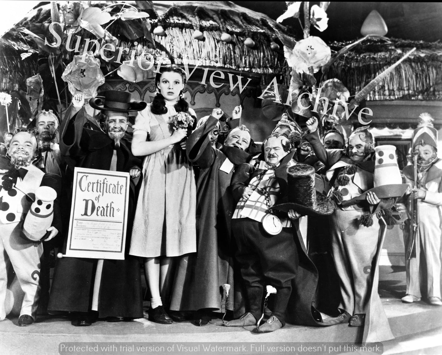 Dorothy With Munchkins Witch Certificate of Death Wizard Of Oz Judy Garland